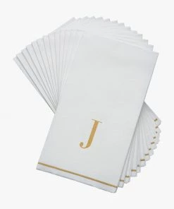 Luxe Party NYC J - Bodoni Script Single Initial Paper Napkins