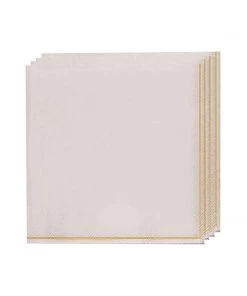 Luxe Party NYC Linen With Gold Stripe Paper Napkins - 3 Available Sizes