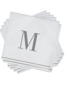 Luxe Party NYC M - Bodoni Script Single Initial Paper Napkins