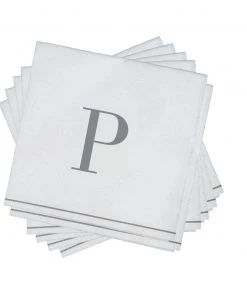 Luxe Party NYC P - Bodoni Script Single Initial Paper Napkins