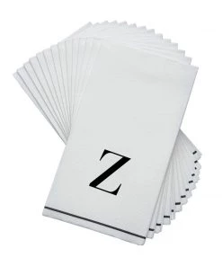 Luxe Party NYC Z- Bodoni Script Single Initial Paper Napkins