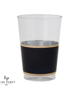 Luxe Party NYC Black • Gold Plastic Cups | 10 Cups Drinkware