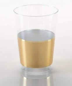 Luxe Party NYC Drinkware Gold Plastic Cups | 10 Cups