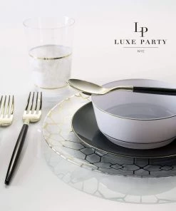 Luxe Party NYC Drinkware Marble • Gold Plastic Cups | 10 Cups