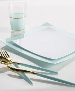 Luxe Party NYC Mint • Gold Plastic Cups | 10 Cups Drinkware