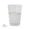 Luxe Party NYC Round White • Gold Plastic Cups | 10 Cups Drinkware