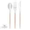 Luxe Party NYC Blush • Silver Plastic Cutlery Set | 32 Pieces Flatware