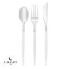 Luxe Party NYC Chic Clear And Silver Plastic Cutlery Set | 32 Pieces