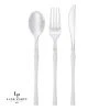 Luxe Party NYC Neo Classic White • Silver Plastic Cutlery Set | 32 Pieces Flatware