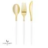 Luxe Party NYC White • Gold Plastic Cutlery Set | 32 Pieces Flatware
