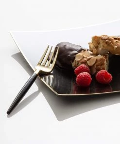 Luxe Party NYC Flatware Black And Gold Plastic Mini Forks | 20 Forks 8 Luxe Party NYC Flatware Black And Gold Plastic Mini Forks | 20 Forks