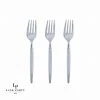Luxe Party NYC Silver Glitter Plastic Mini Forks | 20 Forks Flatware