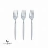 Luxe Party NYC Flatware White And Silver Plastic Mini Forks | 20 Forks