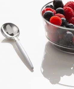 Luxe Party NYC Silver Glitter Plastic Mini Spoons | 20 Spoons Flatware