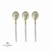 Luxe Party NYC Flatware White And Gold Plastic Mini Spoons | 20 Spoons