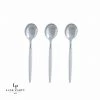 Luxe Party NYC Flatware White And Silver Plastic Mini Spoons | 20 Spoons