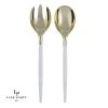 Luxe Party NYC Flatware Clear And Gold Plastic Serving Fork • Spoon Set