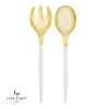 Luxe Party NYC Flatware White / Gold Plastic Serving Fork • Spoon Set