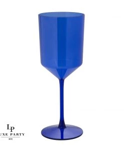 Luxe Party NYC Upscale Round Blue Plastic Wine Cups | 4 Cups New Arrivals