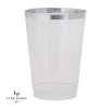 Luxe Tumblers Luxe 12 Oz Clear Plastic • Silver Plastic Cups | 20 Cups Drinkware