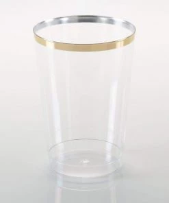 Luxe Tumblers Luxe 9 Oz Clear Plastic • Gold Plastic Cups | 20 Cups