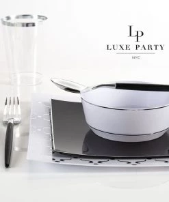 Luxe Tumblers Luxe 9 Oz Clear Plastic • Silver Plastic Cups | 20 Cups