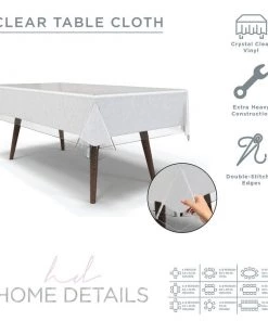 Luxe Party NYC Premium Clear Vinyl Tablecloth Table Cover Protector