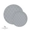 Round Accent Pattern Round Gray • Silver Lattice Pattern Plastic Plates | 10 Pack