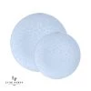 Round Accent Pattern Round Ice Blue • Silver Pattern Plastic Plates | 10 Pack