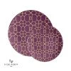 Round Accent Pattern Round Purple • Gold Pattern Plastic Plates | 10 Pack