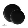 Round Accent Black • Silver Round Plastic Plates | 10 Pack