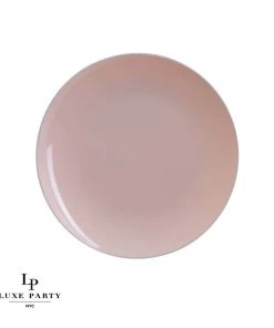 Round Accent Round Blush • Silver Plastic Plates | 10 Pack