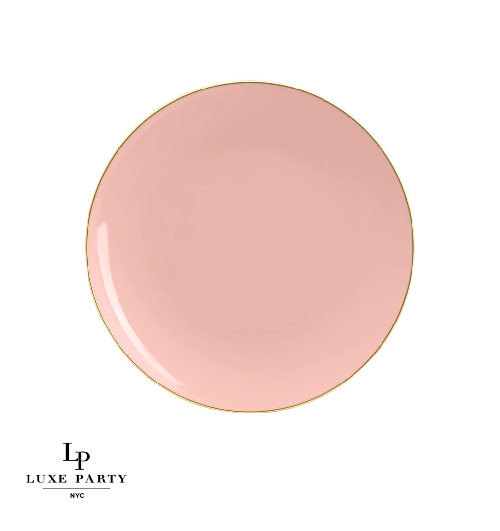 Round Accent Round Coral • Gold Plastic Plates | 10 Pack 3 Round Accent Round Coral • Gold Plastic Plates | 10 Pack