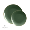 Round Accent Round Emerald • Gold Plastic Plates | 10 Pack