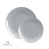Round Accent Round Gray • Gold Plastic Plates | 10 Pack