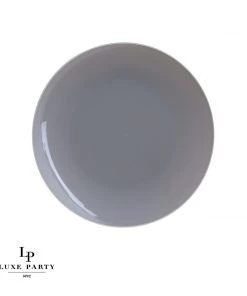 Round Accent Round Gray • Silver Plastic Plates | 10 Pack 8 Round Accent Round Gray • Silver Plastic Plates | 10 Pack