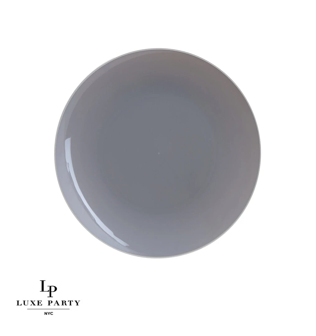 Round Accent Round Gray • Silver Plastic Plates | 10 Pack 4 Round Accent Round Gray • Silver Plastic Plates | 10 Pack