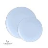 Round Accent Round Ice Blue • Silver Plastic Plates | 10 Pack