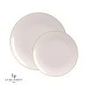 Round Accent Round Linen • Gold Plastic Plates | 10 Pack