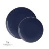 Round Accent Round Navy • Gold Plastic Plates | 10 Pack