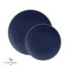Round Accent Round Navy • Silver Plastic Plates | 10 Pack
