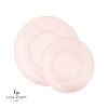 Round Accent Round Semi Transparent Rose • Gold Plastic Plates | 10 Pack