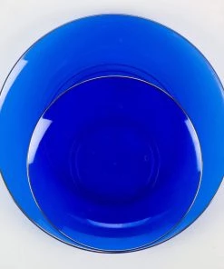 Round Accent Round Transparent Bartenura Blue • Gold Plastic Plates | 10 Pack 7 Round Accent Round Transparent Bartenura Blue • Gold Plastic Plates | 10 Pack