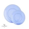 Round Accent Round Transparent Bartenura Blue • Gold Plastic Plates | 10 Pack