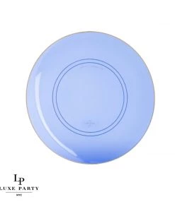 Round Accent Round Transparent Bartenura Blue • Gold Plastic Plates | 10 Pack 6 Round Accent Round Transparent Bartenura Blue • Gold Plastic Plates | 10 Pack