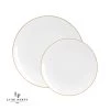 Round Accent Round White • Gold Plastic Plates | 10 Pack