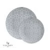 Round Accent Pattern Round Gray • Silver Pattern Plastic Plates | 10 Pack