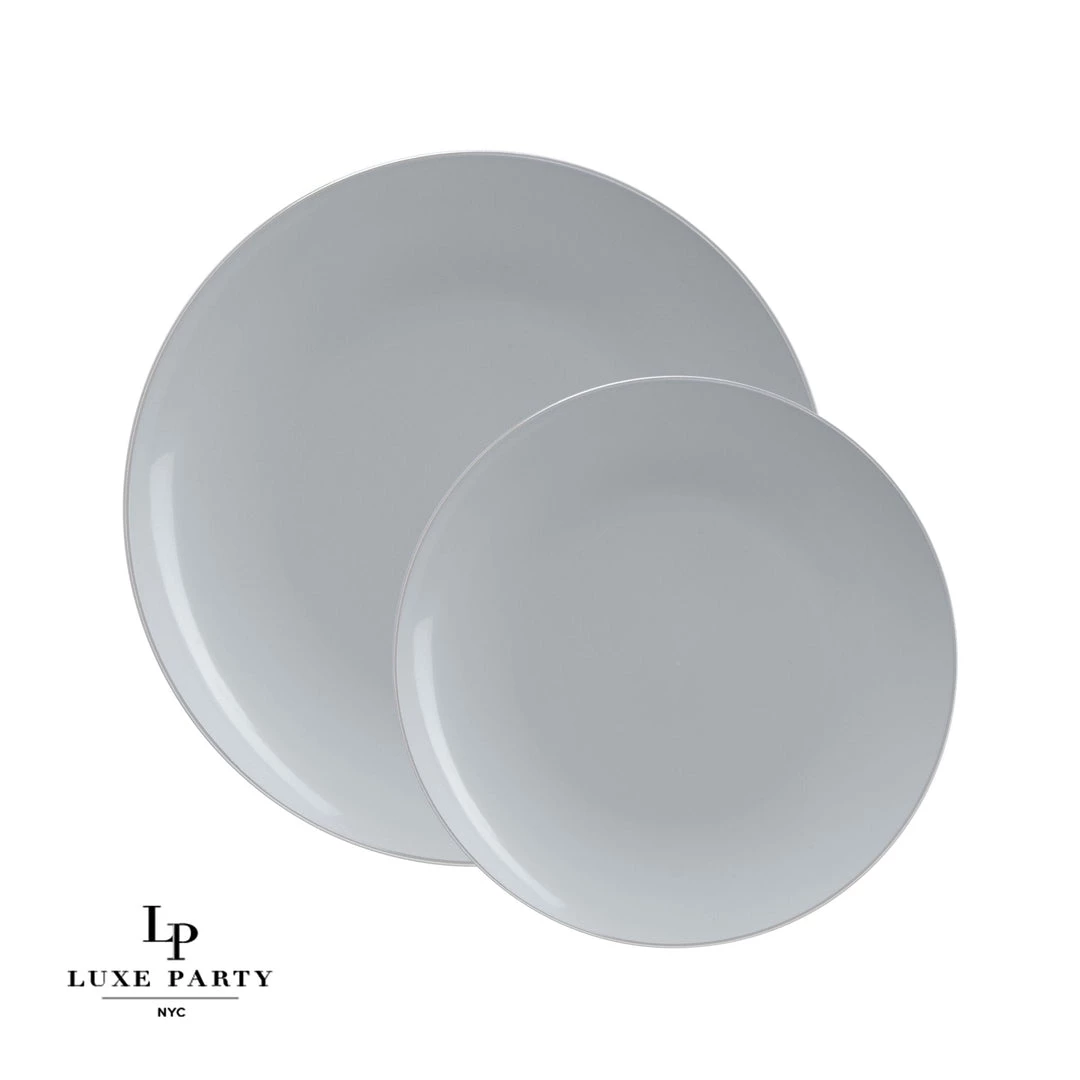 Round Accent Round Gray • Silver Plastic Plates | 10 Pack 1 Round Accent Round Gray • Silver Plastic Plates | 10 Pack