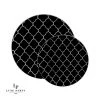 Round Lattice Round Black • Silver Lattice Pattern Plastic Plates | 10 Pack