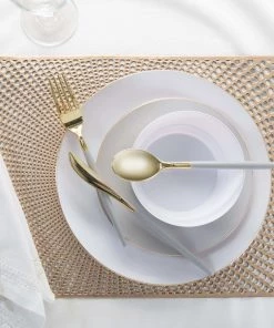 Santorini Metallic Placemat In Gold Chargers And Runners